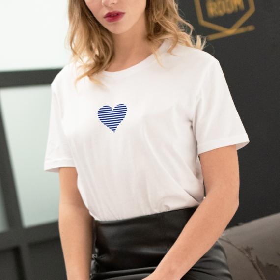 T-shirt Coeur Marinière - Femme