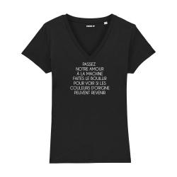 T-shirt col V - L'amour à la machine - Femme - 2