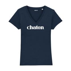T-shirt col V - Chaton - Femme - 4