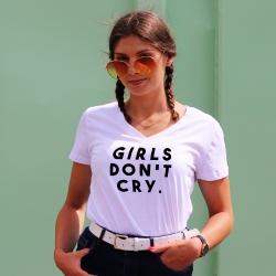 T-shirt col V - Girls don't cry - Femme - 1