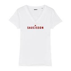 T-shirt col V - Saucisson - Femme - 2