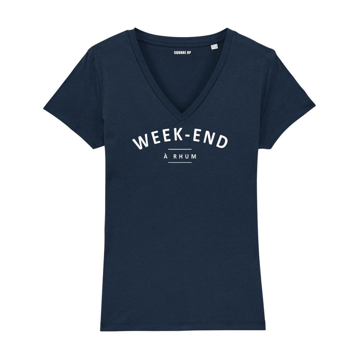 T-shirt Col V Week-end à rhum - Femme