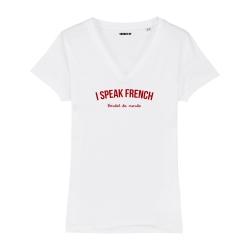 T-shirt col V - I Speak French - Femme - 2