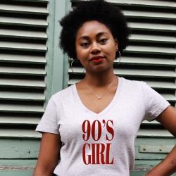 T-shirt col V - 90's Girl - Femme - 1