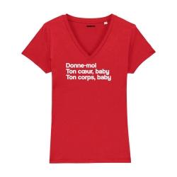 T-shirt col V - Donne moi ton coeur baby - Femme - 3