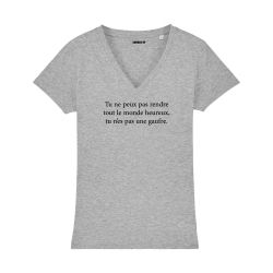 T-shirt col V - Tu n'es pas une gaufre - Femme - 3