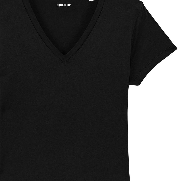 T-shirt Femme col V personnalisable côté cœur - 1