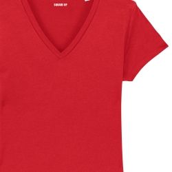 T-shirt Femme col V personnalisable côté cœur - 3