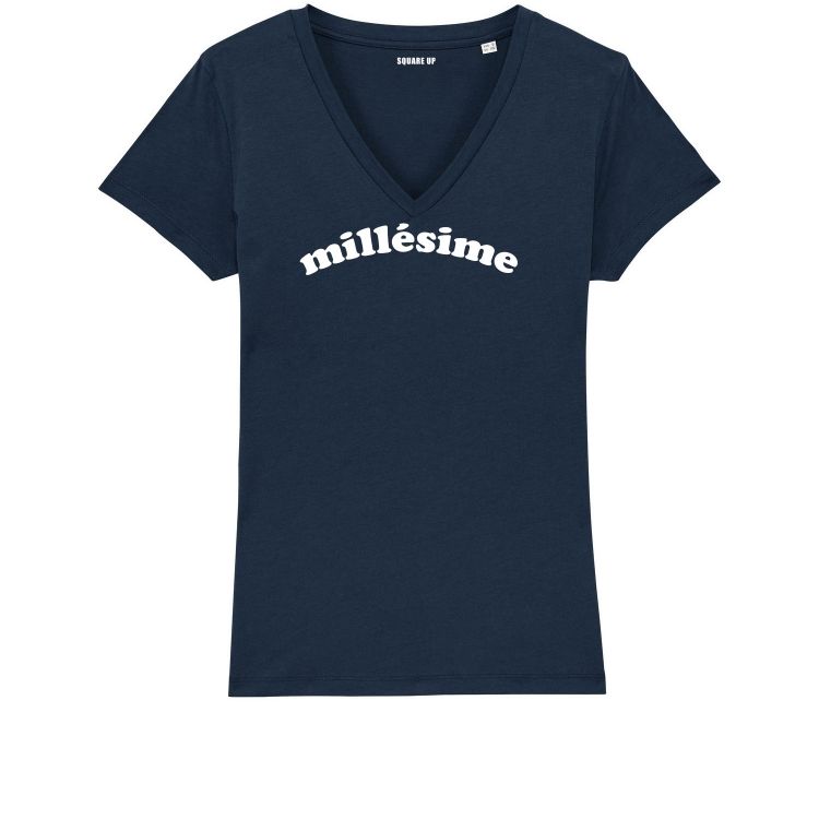 T-shirt Femme col V "Millésime" personnalisé - 2