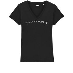 T-shirt Femme col V "maman d'amour de" personnalisé - 2