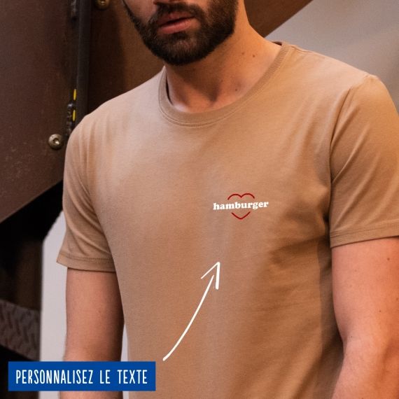 T-shirt Homme coeur personnalisé