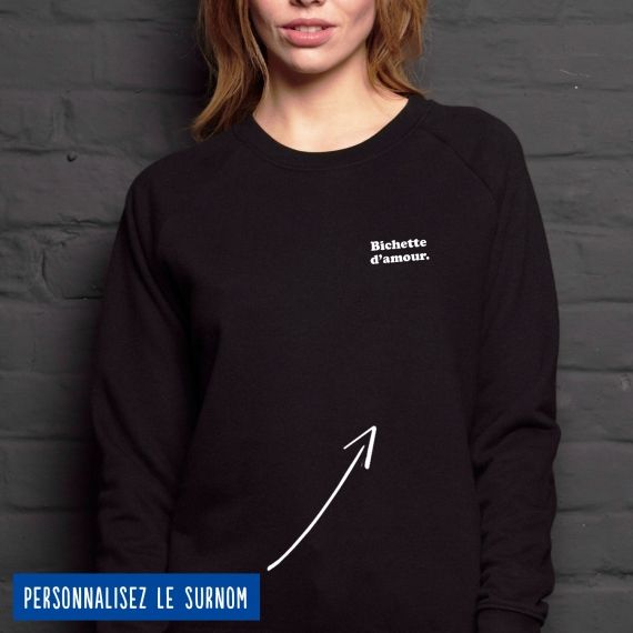 Sweatshirt Femme "d'amour" personnalisé