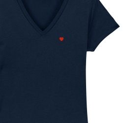 T-shirt Femme col V date personnalisée - 1
