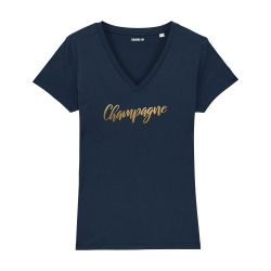 T-shirt Champagne - col V - Femme - 3