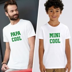 T-shirts assortis Papa cool / Mini cool - 1