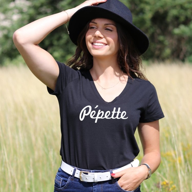 T-shirt col V - Pépette - Femme - 1