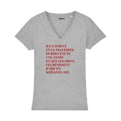 T-shirt col V - 69 année érotique - Femme - 3