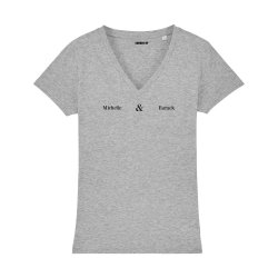 T-shirt col V - Michelle & Barack - Femme - 1