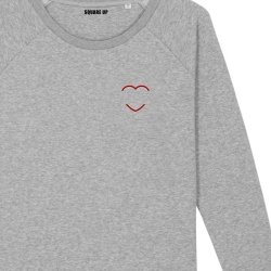 Sweatshirt Femme coeur rouge personnalisé - 1
