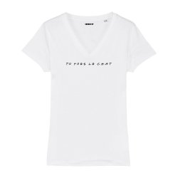 T-shirt col V - Tu pues le chat - Femme - 2