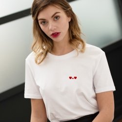 T-shirt annonce grossesse 3 petits coeurs - Femme - 1
