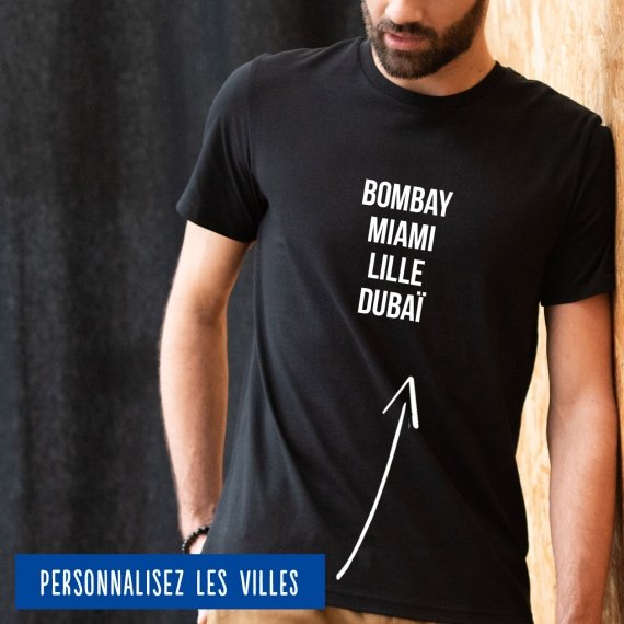 T-shirt Homme villes personnalisables