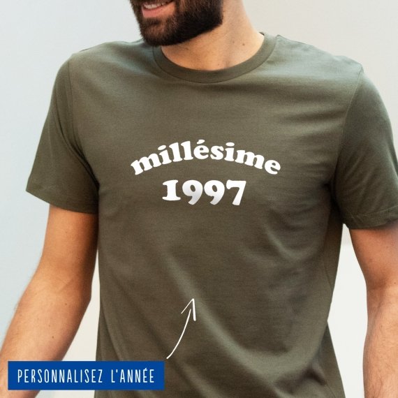 T-shirt Homme "Millésime" personnalisé