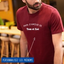 T-shirt Homme papa d'amour de personnalisé - 1