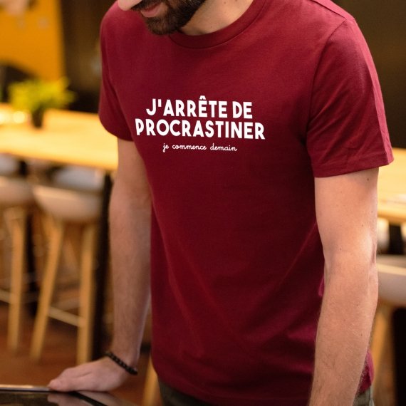 T-shirt J'arrête de procrastiner - Homme