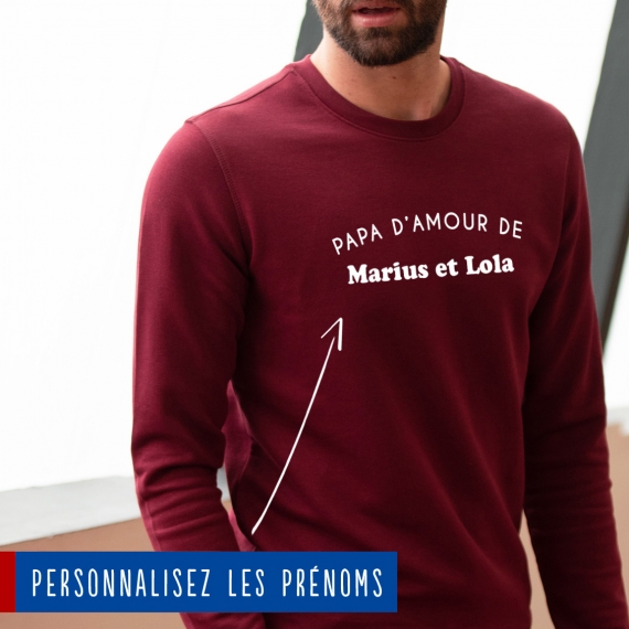 Sweatshirt Homme papa d'amour de personnalisé - 1