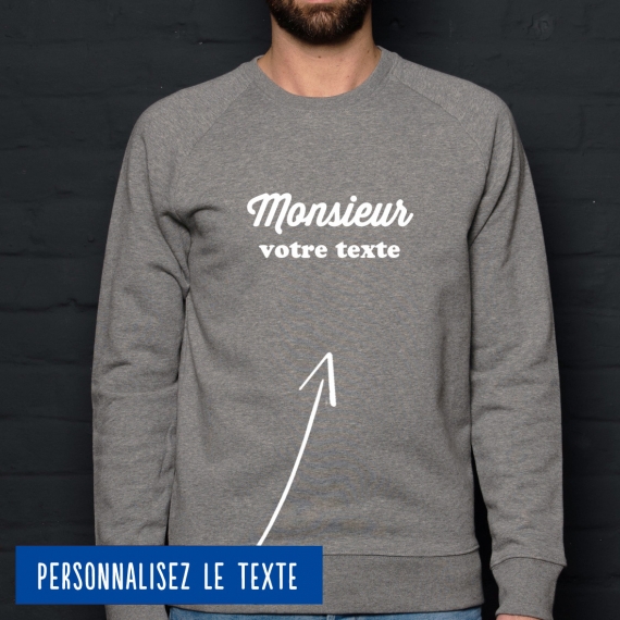 Sweatshirt Homme "Monsieur" personnalisé