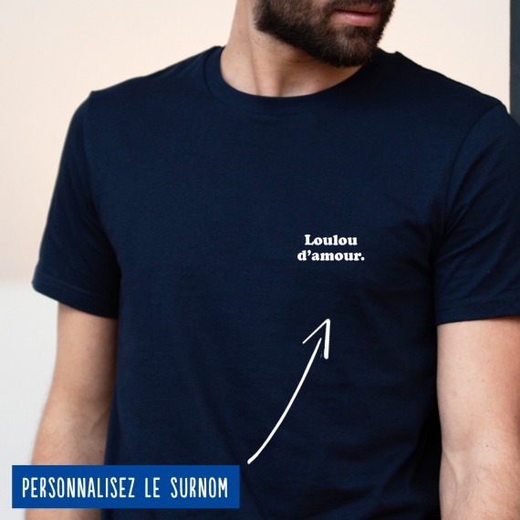 T-shirt Homme "d'amour" personnalisé