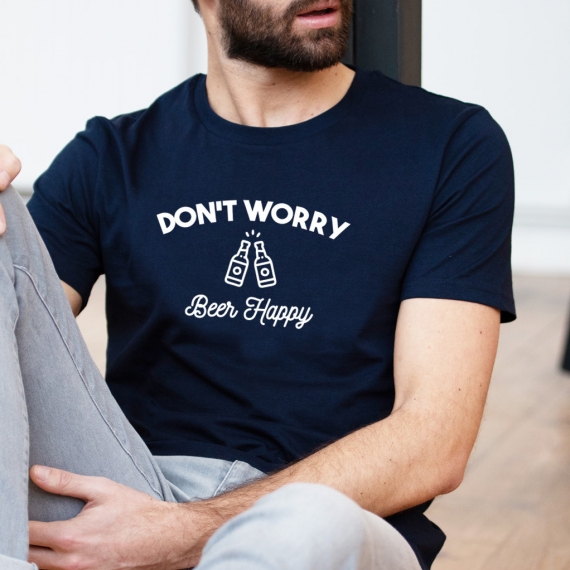 T-shirt Don't worry beer happy - Homme