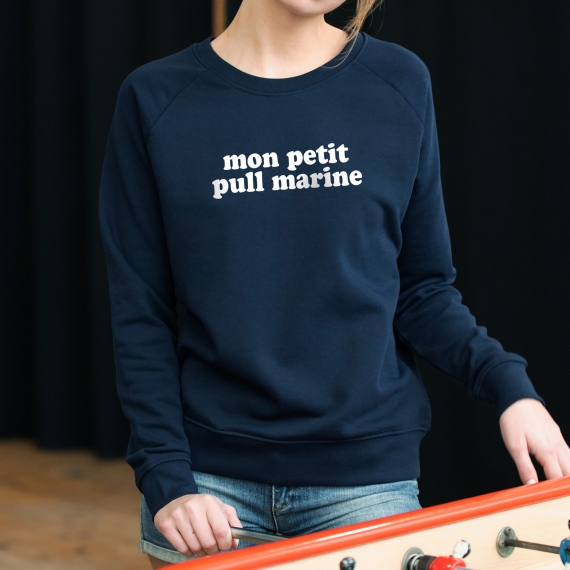 Sweatshirt Mon petit pull marine - Femme