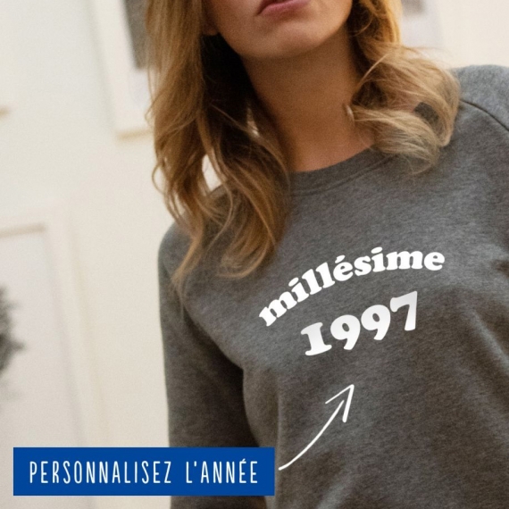 Sweatshirt Femme "Millésime" personnalisé