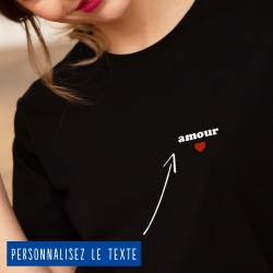T-shirt Femme petit coeur personnalisé - 1